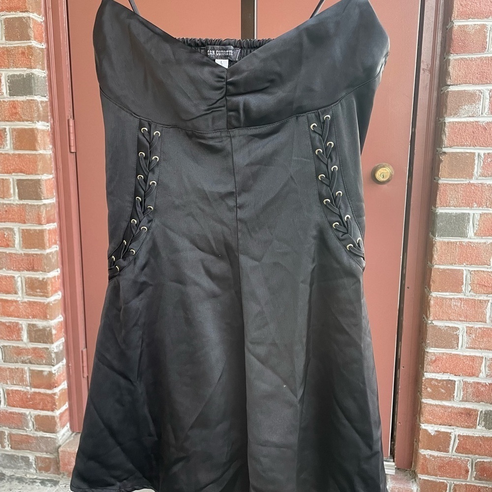 Urban Outfitters|| Dominique Satin Lace-Up Mini Dress, Size Large Worn once - Picture 3 of 7